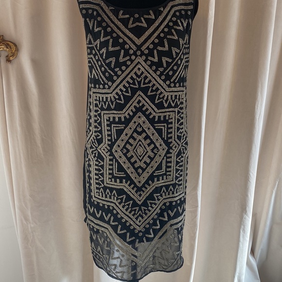 Mara Hoffman Dresses & Skirts - Mara Hoffman Black Art Deco Beaded Cocktail Dress